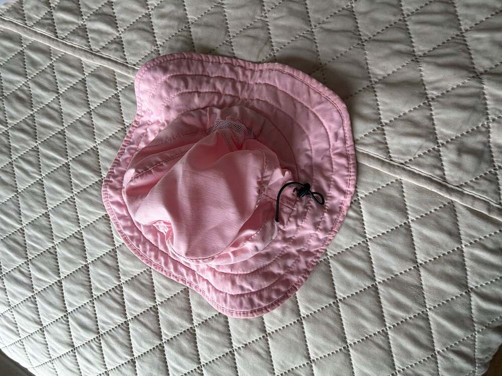 Pink Toddler Sun Protection Bucket Hat with Adjustable Chin Strap